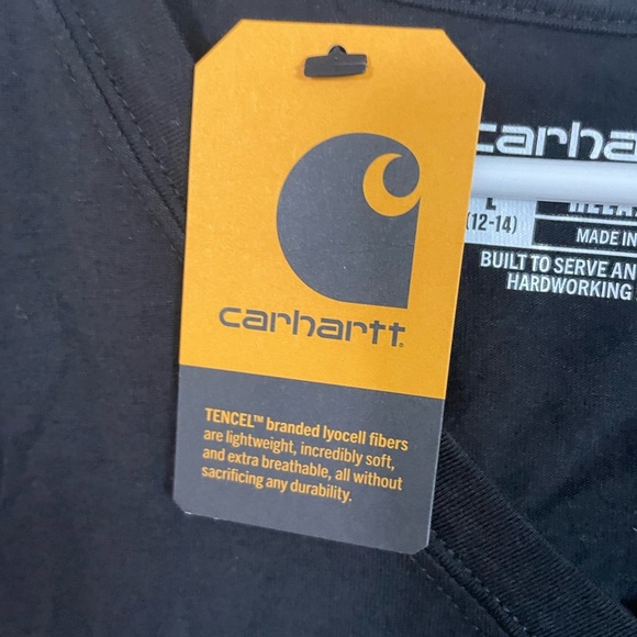 Carhartt woman’s size 12-14 large Black Short Sleeve T-shirt new - Picture 4 of 5